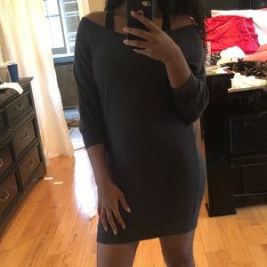 Grey off shoulder dress